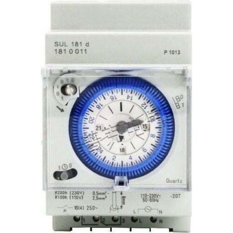 Interrupteur de minuterie mécanique analogique 110 V-220 V 24 heures programmable quotidiennement 15 minutes de réglage de l'heure Relais de commutation SUL181D (1/4)