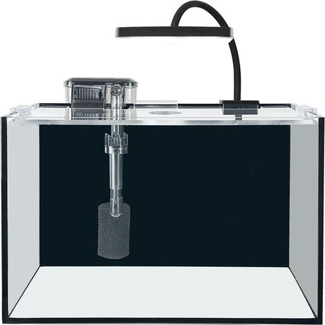 Vivarium de 3 gallons avec filtre, éclairage LED, gravier, pierre, ensemble d'aquascaping pour aquarium de démarrage, aquarium pour poisson combattant (30x18x20cm, 11L) (1/5)