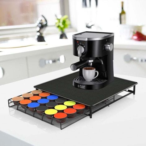 Porte Capsules - Tiroirs de Rangement - Support à Capsules à Café - Capacité 36 Capsules Noir