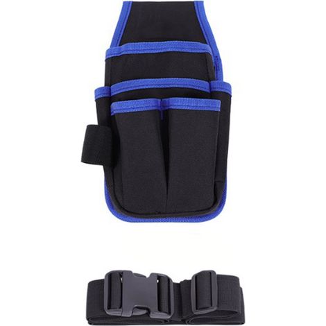 Ceinture porte-outils bleue multifonction en toile Oxford, petite pochette à outils pour électricien (1/5)
