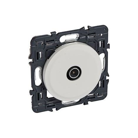 Legrand - 067782 -Prise TV simple mâle Ø9,52mm Céliane + enj. blanc + support (1/2)