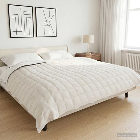 vidaXL Coperta Ponderata Bianco 220 x 240 cm 11 kg 100% Cotone 205T