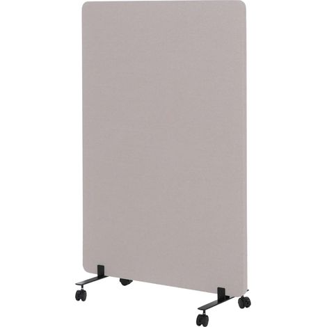 [NEUWERTIG] Akustik-Trennwand HHG-957, Büro-Sichtschutz Raumteiler Pinnwand, doppelwandig rollbar Stoff/Textil 127x80cm beige (1/5)