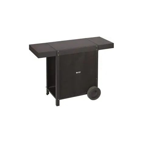 Chariot de visite en acier thermolaqué noir – 2 tablettes latérales – Dimensions H83 x L112 x P42 cm – Poids 14 kg – ENO