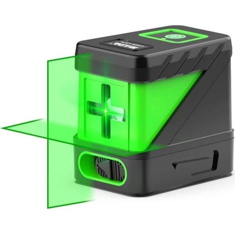 Niveau portable haute luminosité à 2 lignes vertes, lignes verticales et horizontales, fonction de nivellement automatique à 4°, outil de nivellement pour pose de carrelage, portes, fenêtres, cloisons (1/5)