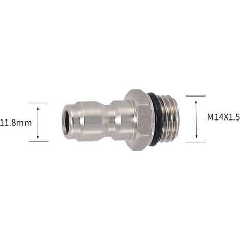 Connettori per ugelli per spruzzatori ad alta pressione, filettatura M14, connettore rapido da 1/4", componenti per il collegamento di tubi flessibili, connettori per bombole di schiuma da neve (Gongt (1/5)