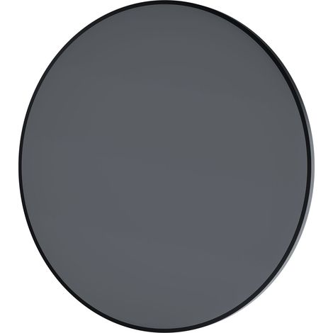 BERNSTEIN - Espejo de pared redondo de diseño para cuarto de baño, marco de aluminio, cristal de 4mm - 8232 - Color y Negro, Ø 80cm Negro, 80cm