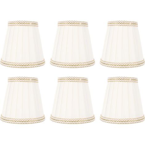 Abat-jour en tissu universel plissé Simple, 6 pièces, pour lampes de Table (1/5)