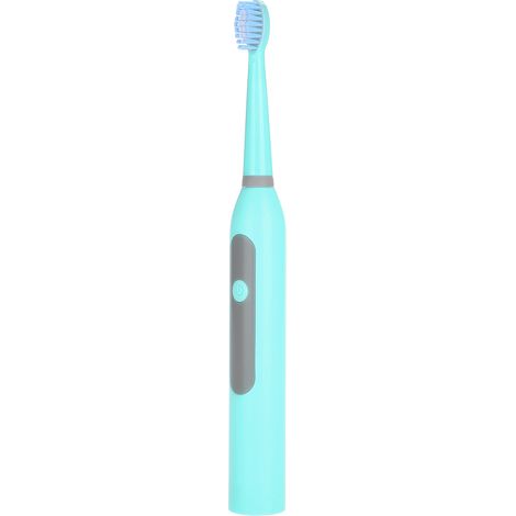 Brosse à dents électrique à piles, sonique, étanche, tête de brosse de rechange, outil de nettoyage des dents, bleue