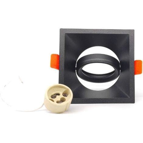 Quadratischer neigbarer Ring mit 2 schwarzen Ringen und GU10-Fassung