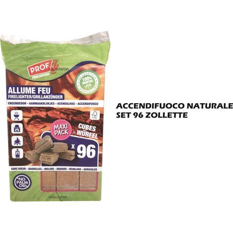Accendifuoco Ecologico Naturale – Accendi Fuoco per Camino, Stufa a Legna, Barbecue e Caminetto – Facilita l'Accensione di Legna e Carbonella – 40807006