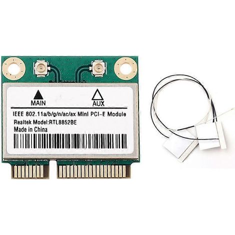 Carte réseau RTL8852BE 6, antenne intégrée, adaptateur double bande AX1800 BT 5.2 PCI-E 2,4G/5GHz, compatible avec Win 10/11. (1/5)