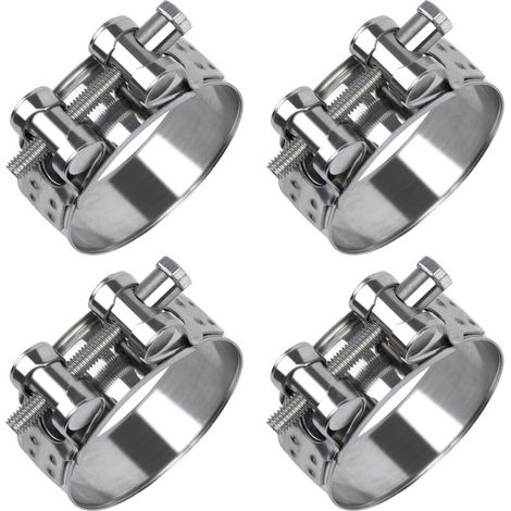 32 35mm Collier de Serrage Inox 4Pcs, 304 Métallique Collier Durite, Collier Serrage Réglable en Acier Inoxydable Convient pour Tuyau, Home Gaz (1/5)