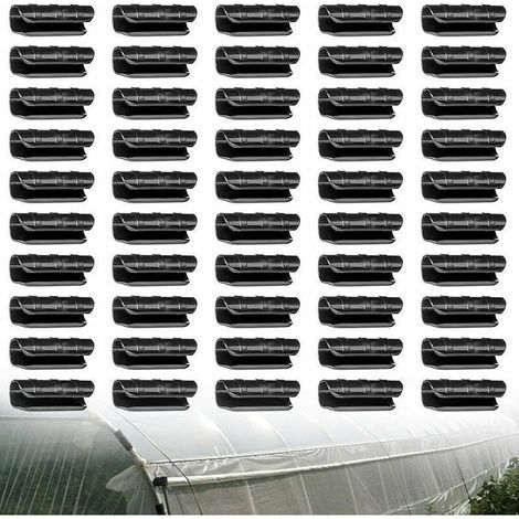 Serre Tuyau Tube Film Clip Clips Bâtiments de Jardin Plante Plastique Film Net Tuyau Fixe Connecteur Accessoires Outils Serre pour Serre de Jardin Tunnel Surface Bâches 25mm Serre Clips (1/5)