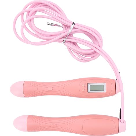 Corde à sauter intelligente avec comptage, câble en acier de longueur réglable, idéale pour l'entraînement physique, rose. (1/5)