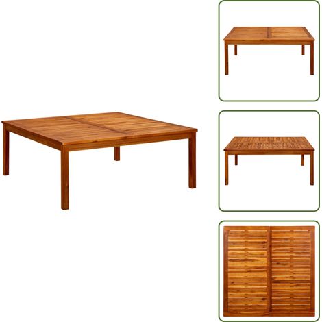 Table basse de jardin 110x110x45 cm Bois solide d'acacia - Table Basse Jardin - Table Extérieure - Mobilier De Jardin - Acacia Massif - Table En Bois