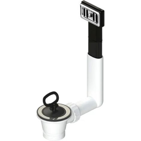 Schläfer 439404  Piletta Universale diam70mm per lavelli in Acciaio con troppo pieno Telescopico rettangolare verticale, Uscita 1 1/2", Piletta Standard in Inox con Vite e tappo. (1/5)