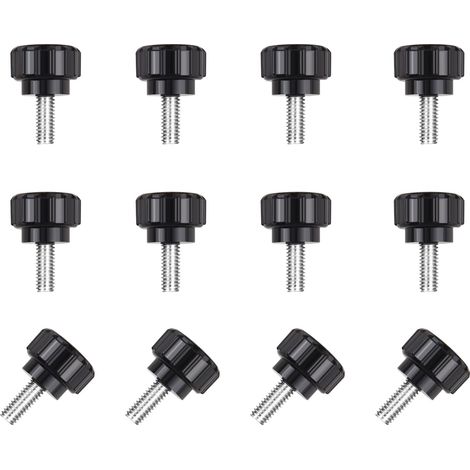 Lot de 12 vis moletées M4 x 10 mm filetées pour moniteur, vis de montage Vesa, boutons de serrage en acier au carbone