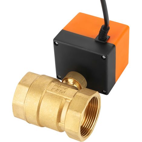 220 V Wechselstrom, 2-Wege-Kugelhahn aus Messing mit 3-adrigem Motorantrieb, elektrisch, DN40 G1-1/2" (1/5)