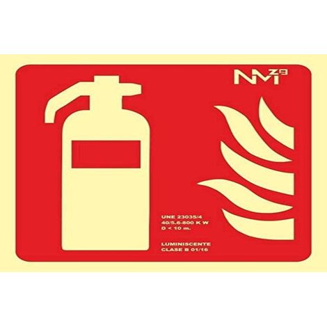 Panneau lumineux Extincteur CTE Classe B PVC 0,7 mm 21 x 21 cm avec CTE et conforme à la législation 2018