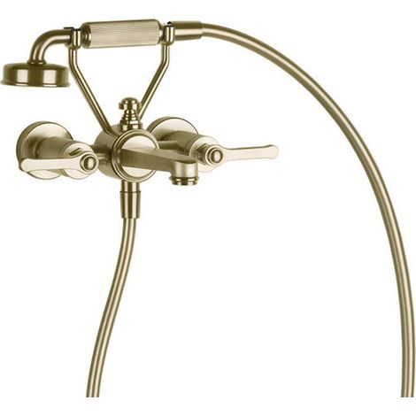 Gessi Venti20 2-Loch-Wannenarmatur, mit Schlauch u. Handbrause,