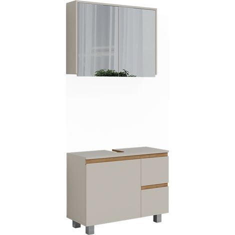 Meubles bain J-Shape, Cachemire/Artisan, 2 pièces, Vicco (1/5)
