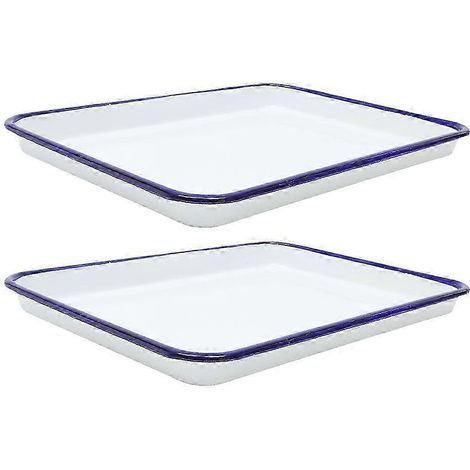 Plat à four émaillé, antiadhésif, compatible four, rectangulaire, idéal pour la cuisson de tartes, pains et gâteaux. (1/5)