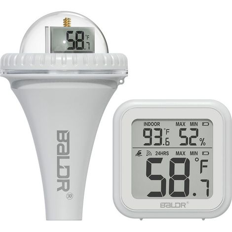 Thermomètre de piscine sans fil, enregistrement de données temporelles de haute précision, thermomètre à eau numérique étanche, compteur de température flottant pour piscines intérieures et extérieure (1/5)