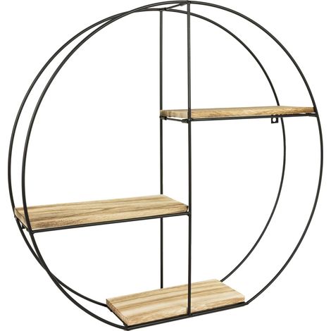 MaxxHome Estantería de Pared de Metal - Estantería de Pared Industrial - Estantería de Pared Moderna con 3 estantes para el salón, la Cocina o el Dormitorio - 55x55x11 cm - Modelo 1 (1/5)