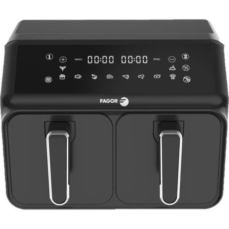 Friteuse sans huile - FAGOR - Airfryer 2 cuves de 4L - 2200W - 8 programmes - Noir (1/5)
