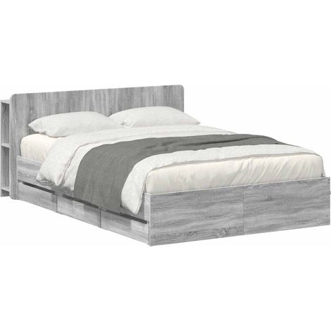 Estructura de cama con almacenamiento y cabecero Sonoma gris vidaXL (1/5)