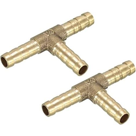 2pcs Raccord cannelé double extrémités 6 mm laiton ductile, raccord union anti-corrosion adapté tuyaux souples plastique caoutchouc (1/5)
