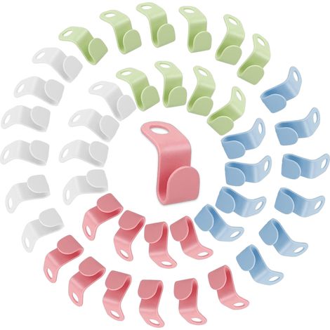 Crochets pour cintres, lot de 40 crochets de connexion en plastique pour cintres empilables, gain de place et optimisation de l'espace dans votre placard. (1/5)