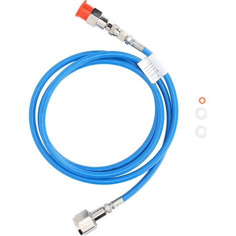 Ortviai Tuyau haute pression extérieur pour bouteille CO2 Soda Stream – 2 m, raccord CGA320, couleur bleue (1/3)