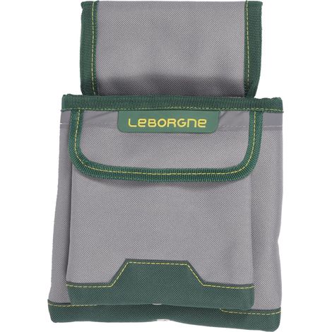 Pochette Double Textile Batipro Accessoire de Rangement pour Charpentiers et Maçons Renforcée par Rivets Toile 600 Deniers Bande Réfléchissante (1/5)