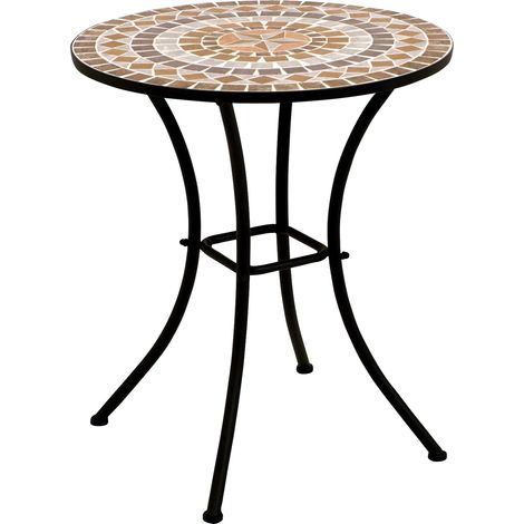 Bistrotisch LUCCA 60cm rund, Eisen schwarz und Mosaik terracottafarben (1/5)