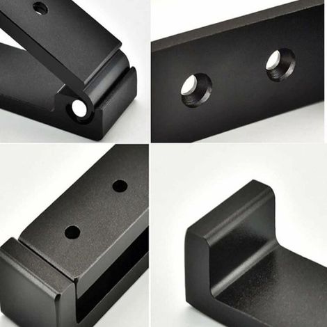 Lot de 4 Crochets Muraux Pliables, Crochet Mural en Aluminium, Patère Pliables à 90° (Noir) (1/4)