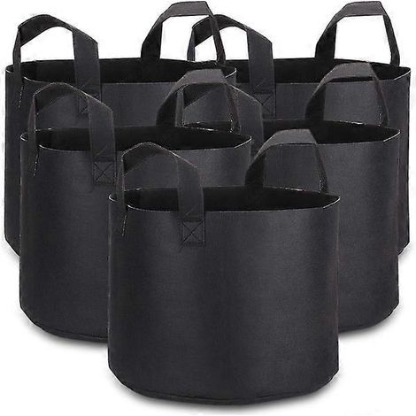 Sacs de culture d'un gallon avec étiquettes pour plantes, lot de 5 pots en tissu résistant (1/5)