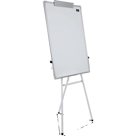 Tableau blanc magnétique, hauteur réglable, surface facile à nettoyer, Blanc (1/2)