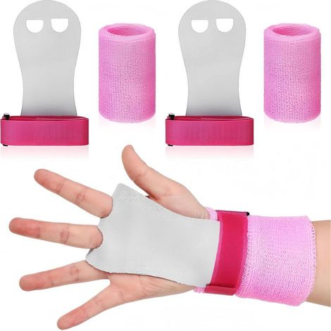 Beyamis Poignées de gymnastique pour filles de 8 à 10 ans - Poignées roses pour barres, protection des mains pour jeunes gymnastes (1/5)
