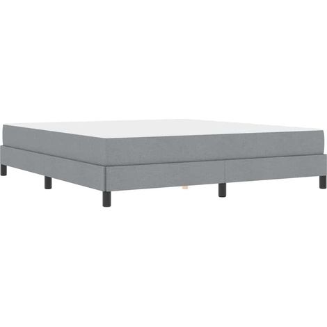 Lit double，Lit adulte，Lit à ressorts avec matelas Gris clair 180 x 200 cm tissu CFW600566 (1/5)