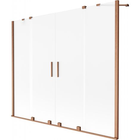 Mexen Velar Duo pare-douche baignoire 2 volets coulissants 170 x 150 cm, givré, cuivre brossé - 896-170-000-32-65 (1/2)
