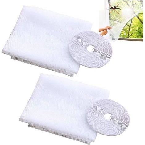 2 pièces Moustiquaire de fenêtre.Peut couper Écrans anti-insectes fin filet. Filet de Fenêtre. Peut pénétrer l'air Filet de protection Convient à la plupart des types de portes et fenêtres(1.52m) (1/5)