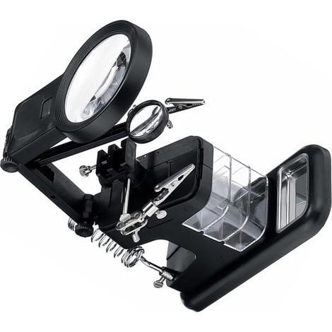 Station de soudage multifonctionnelle LED noire avec loupe (1/5)