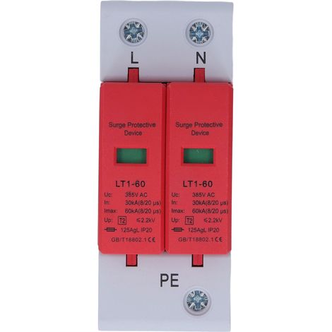 Parafoudre 2P disjoncteur anti-surtension 385V AC 30kA-60kA pour maison en PC ignifuge (1/5)
