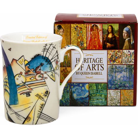 Taza de porcelana de 300 ml con diseño de abstracción geométrica de Kandinsky, ideal como regalo. (1/4)