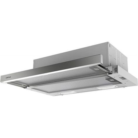 Airlux – Hotte tiroir 59.8cm – Aspiration évacuation ou recyclage – Débit d'air 310m3/h – Niveau sonore 67dB – Classe D