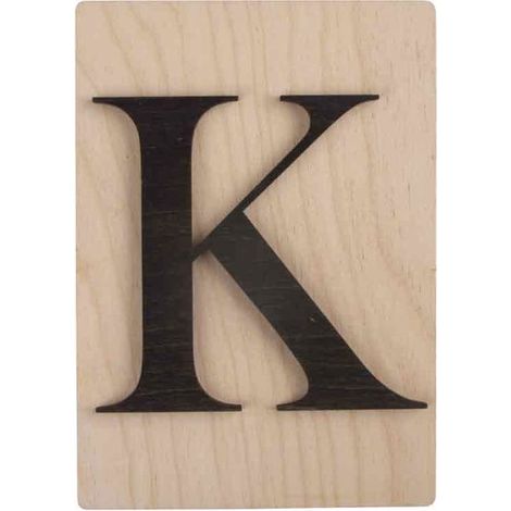 Lettre en bois déco - RAYHER - K - 14,9 x 10,5 cm - Noir - Murale (1/2)