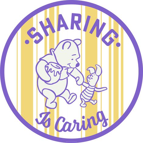 Papier peint rond auto-adhésif - Winnie l'Ourson Sharing - Diamètre 125 cm (1/3)