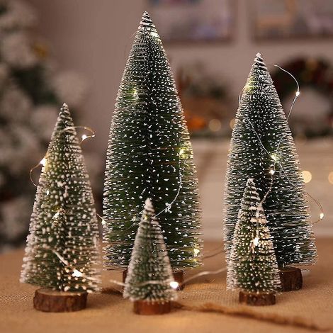 Décoration de Noël Petit Sapin de Noël - Décoration de Saint-Valentin - Ensemble de 5 mini sapins de Noël - De (1/5)